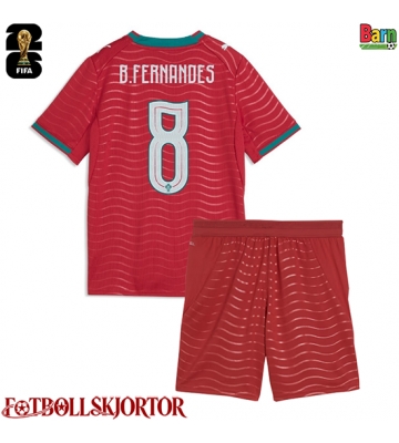 Portugal Bruno Fernandes #8 Hemmakläder Barn VM 2026 Kortärmad (+ Korta byxor)